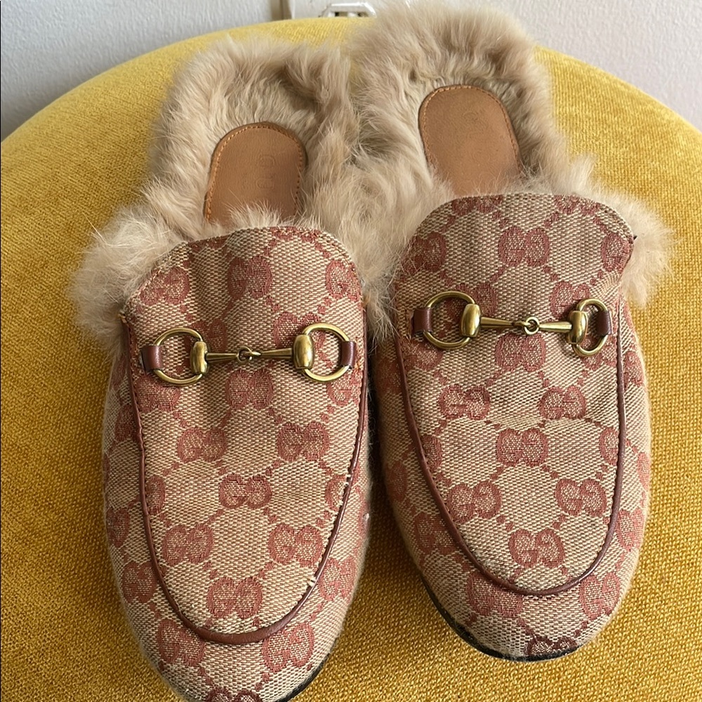 Gucci Women's Tan Fur Lined Loafers